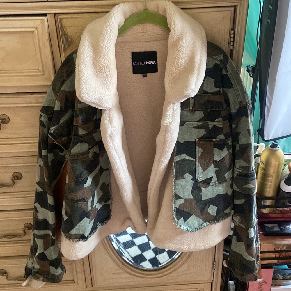 Cropped Wool & Army fatigue jacket